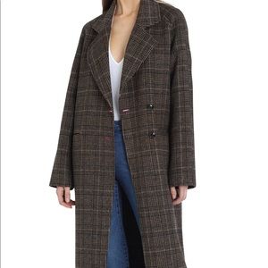 Avec Les Filles Plaid Wool Coat